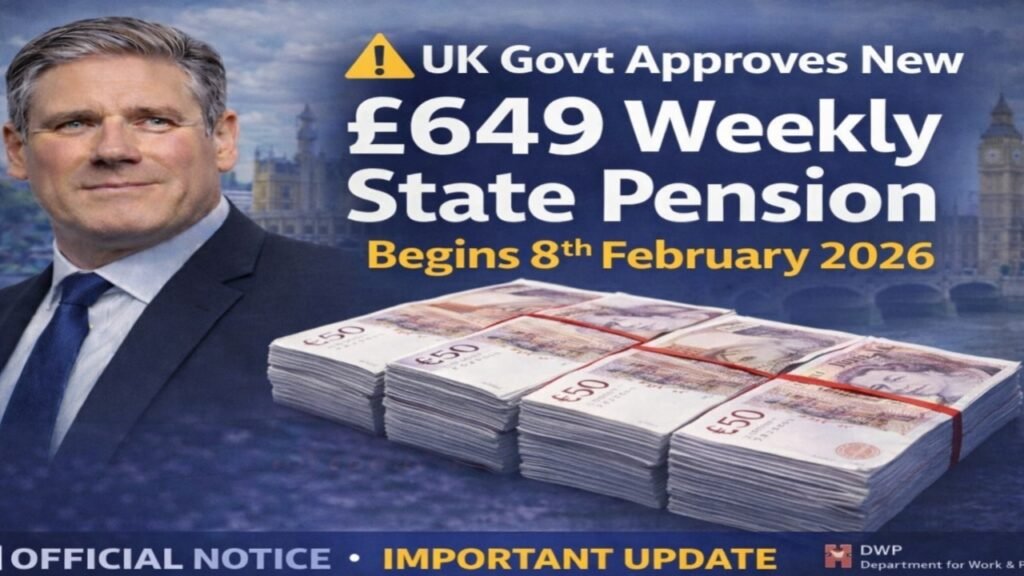 £649 Weekly State Pension February 2026 UK